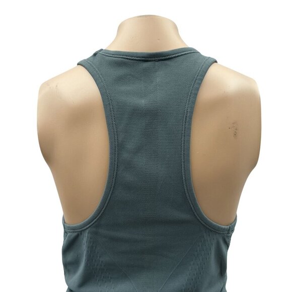 Athleta Scoop Neck Racerback Tank Top Yoga Workout Gym Ruched Side Gray Womens M - Picture 9 of 10